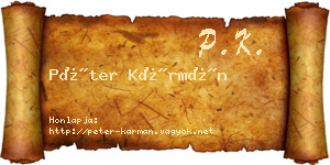 Péter Kármán névjegykártya